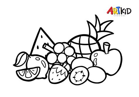 fruits  printable coloring pages