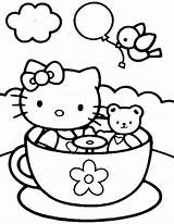 Kitty Hello Coloring Pages Ride Coloringlibrary sketch template