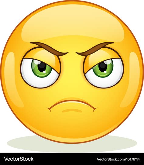 angry emoticon  white background royalty  vector image