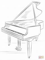 Piano Coloring Grand Pages Drawing Draw sketch template
