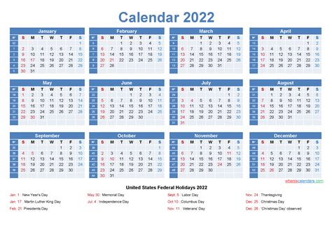 printable calendar year  editable  yearly calendar landscape