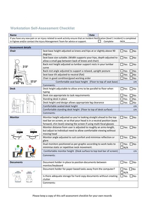 workstation  assessment checklist template sample geneevarojr