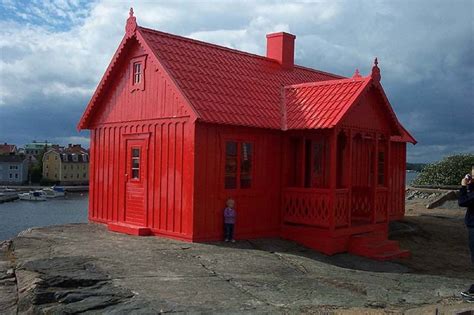 red red house house minimalist architecture