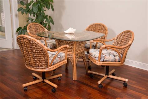 Panama Tilt Swivel Caster Chair Antique Honey Finish