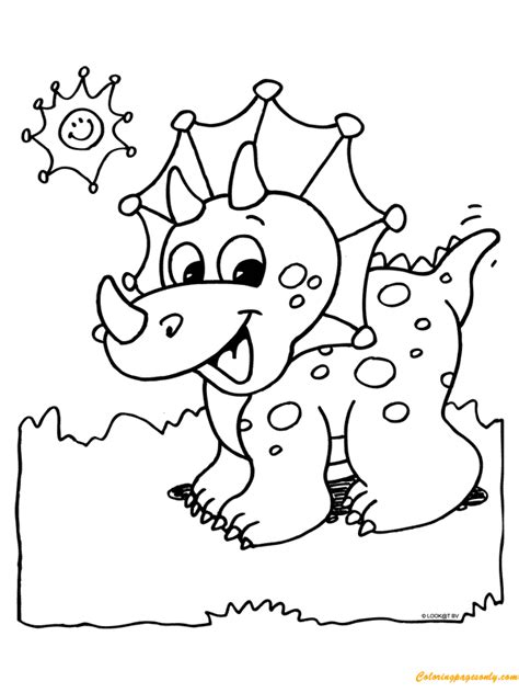 cute dinosaur coloring page  printable coloring pages