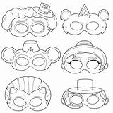 Clown Printable Circus Masks Mask Carnival Coloring Craft Crafts Bear Etsy Kids Costume Clowns Preschool Ringmaster Lion Templates Diy Monkey sketch template