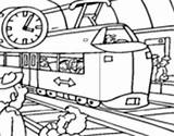 Station Coloring Train Railway Trains Pages Coloringcrew sketch template