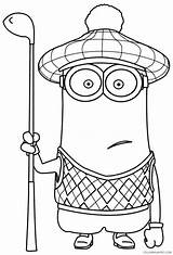 Coloring Pages Coloring4free Golf Minions Kevin Related Posts sketch template