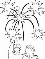 Fireworks Coloring Printable Kids Click Getdrawings Drawing sketch template
