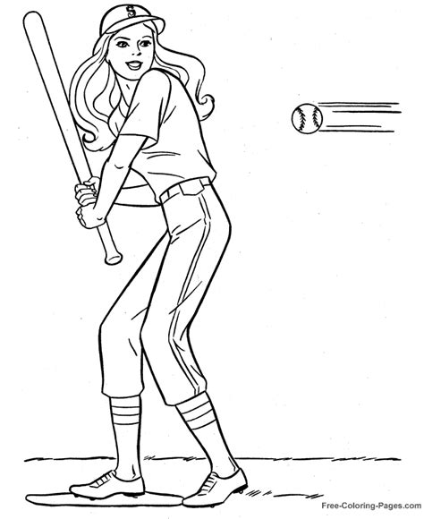 baseball coloring pages  girls