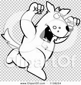 Attacking Wolf Outlined Coloring Clipart Vector Cartoon Thoman Cory sketch template