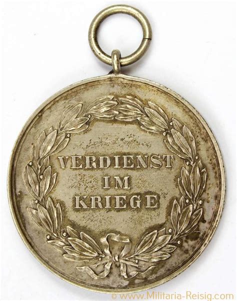 silberne medaille fuer verdienst im kriege  militaria reisig