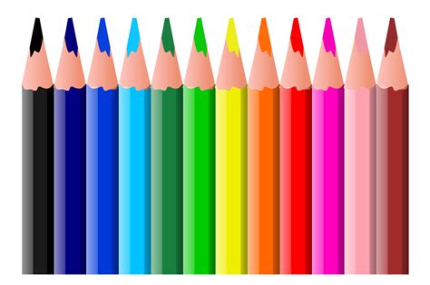 clipart coloured pencils