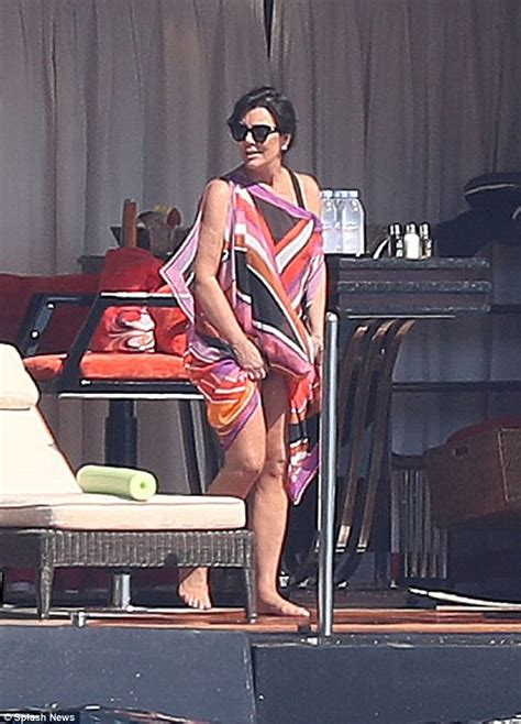 kris jenner flaunts her curvy physique in black swimsuit daily mail