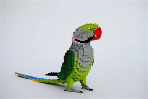 alexandrine parakeet  improved version lego duplo lego moc lego wall art lego ornaments