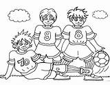 Team Soccer Coloring Pages Getcolorings Color Player Three sketch template