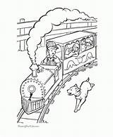 Coloring Train Pages Kindergarten Print sketch template