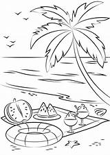 Picnic Lato Morzem Nad Kolorowanka Druku Spiaggia Stampare Playas Picknick Cerca Malvorlagen Pokoloruj Disegnare Drukowanka sketch template