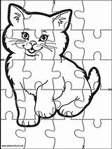 Puzzles Jigsaw Rompecabezas Websincloud Animal Gatito Recortable Coloriage Sobres Animaux Librosgratispapercraftymas sketch template