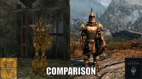 morrowind  skyrim armor comparison youtube