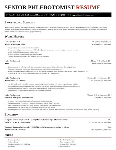 phlebotomy resume template