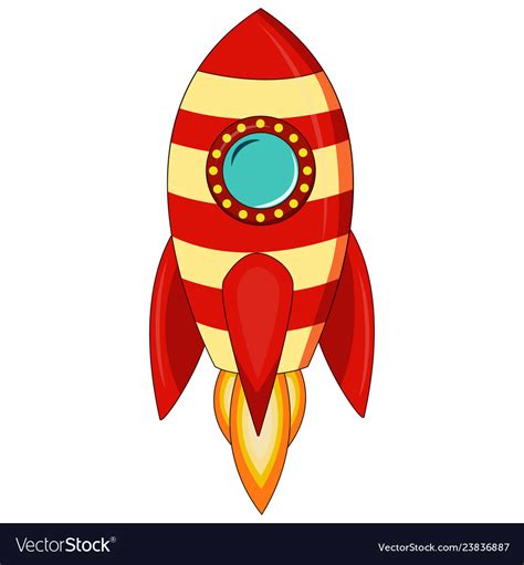 cartoon rocket space ship   royalty  vector image
