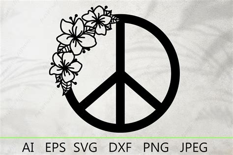 peace symbol  flowers svg hippie peace sign svg  ananas