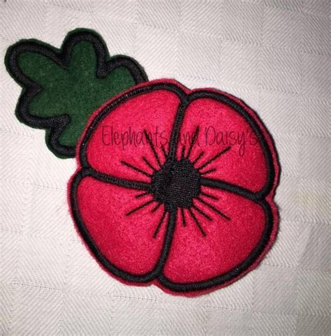 poppy embroidery design file  elephantsanddaisys  etsy httpswww
