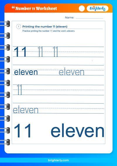 printable number  eleven worksheets  kids pdfs