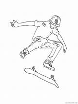 Coloring4free Skateboard Skateboarding sketch template