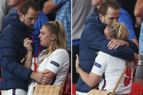 harry kane consoles wife kate after she bursts into tears following