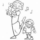Colorear Bailando Abuela Nieto Abuelos Nietos Plusesmas Compartir Danzando Comentarios Jugamos sketch template