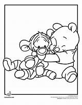 Coloring Disney Pages Baby Pooh Cute Tigger Babies Winnie Printable Kids Cartoon Bear Mail Color Print Coloriage Colouring Truck Animal sketch template