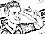 Justin Bieber Coloring Pages Kids Simple Print Color sketch template