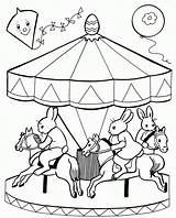 Coloring Round Pages Merry Go Horses Horse Carousel Popular Coloringhome sketch template