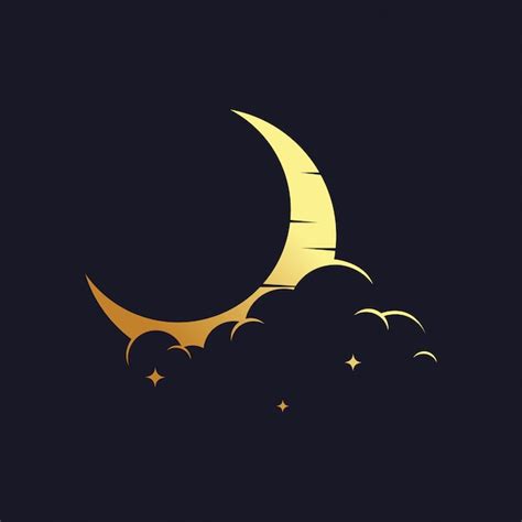 premium vector gold crescent moon logo