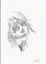 Dead Girl Drawing Getdrawings Sugar Makeup sketch template