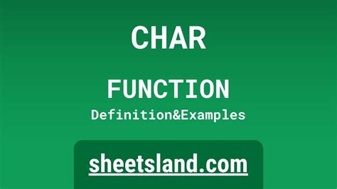 char function definition formula examples  usage