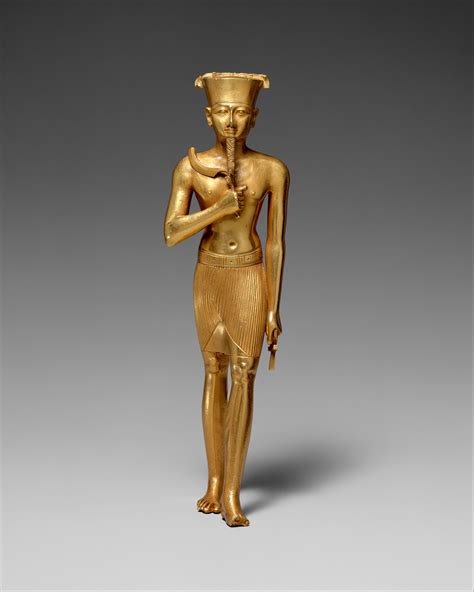 solid gold statuette   god amun egypt  dynasty  bc  os