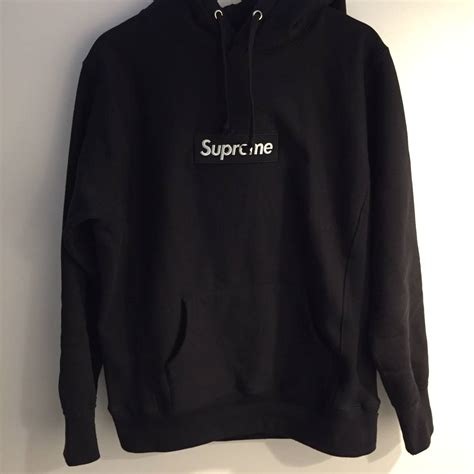 supreme supreme black  black box logo hoodie grailed