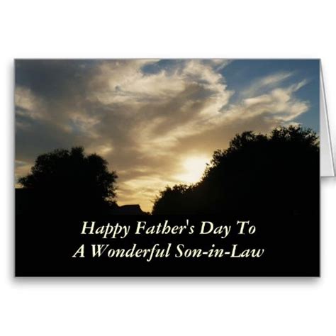 fathers day son  law clouds  sun  trees greeting card