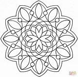 Coloring Mandala Flower Pages Printable Drawing Dot sketch template