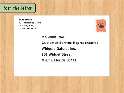 sample letter envelope
