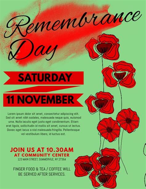 remembrance day flyer   remembrance day posters remembrance