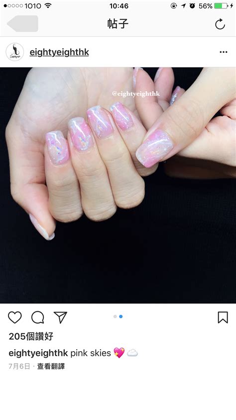 pin  reb wong  nail idea pink sky nails pink