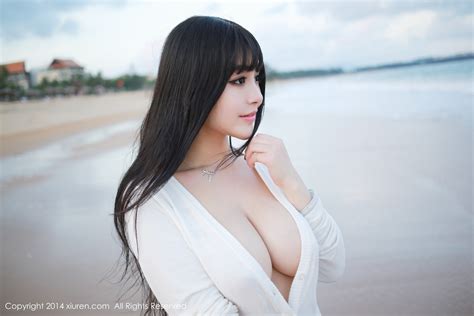 xiuren women cleavage asian boobs long hair big boobs model