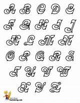 Cursive Coloring Alphabet Pages Letter Chart Fonts Graffiti Yescoloring Letters Elegant Lettering Numbers Printable Choose Board sketch template