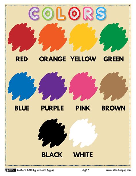 colors poster  printable papercraft templates