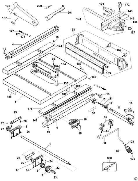 dewalt   table  parts diagram