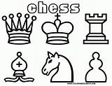 Chess Ajedrez Xadrez Figuras Colorable Handprint Outlines Colorir το Piezas Coloringhome sketch template